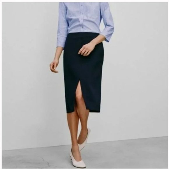 Aritzia Jax Black Slit Pencil Skirt 10 - Picture 3 of 11